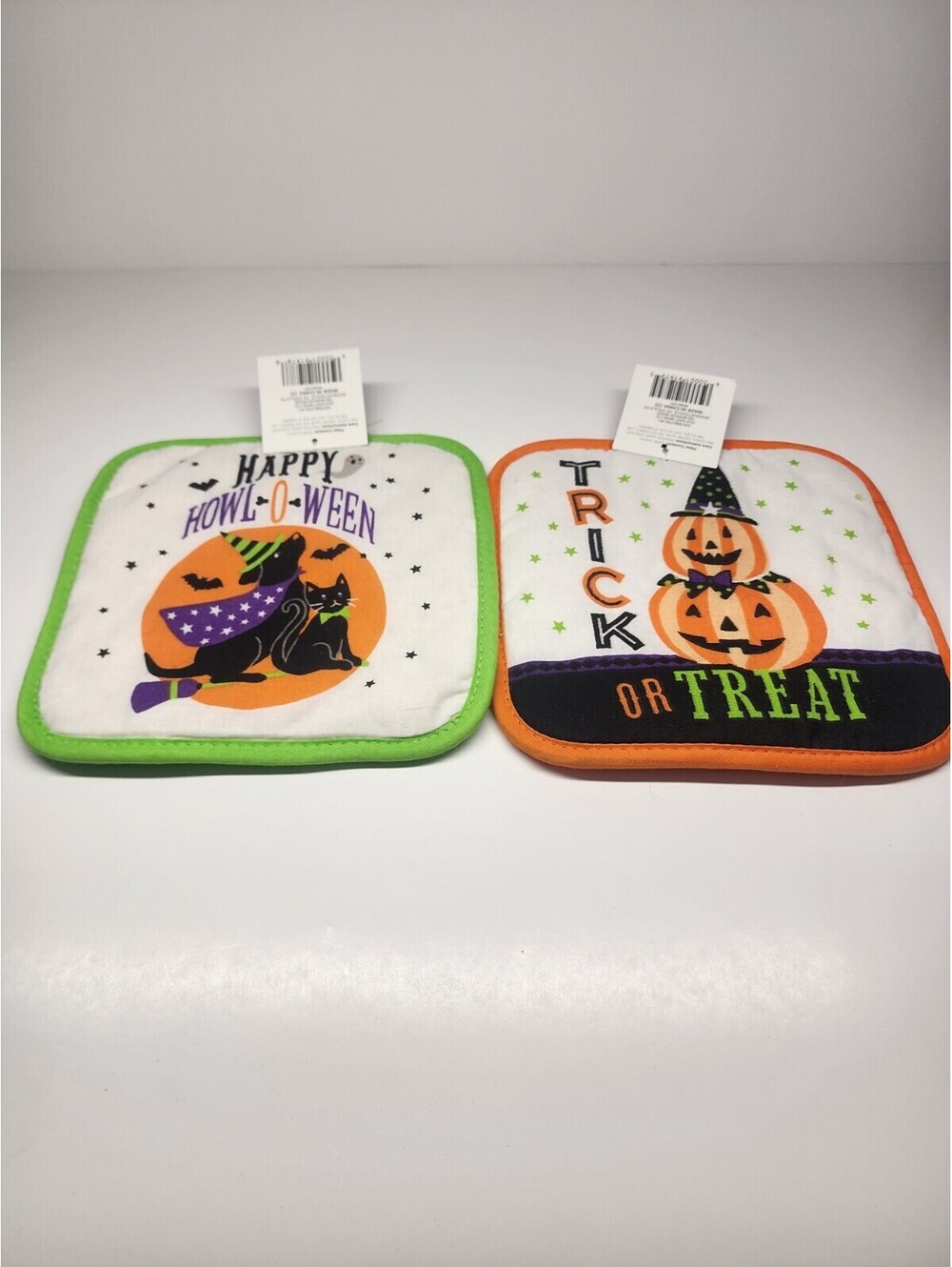 Halloween Themed Pot Holders Trick or Treat Witch Pumpkin